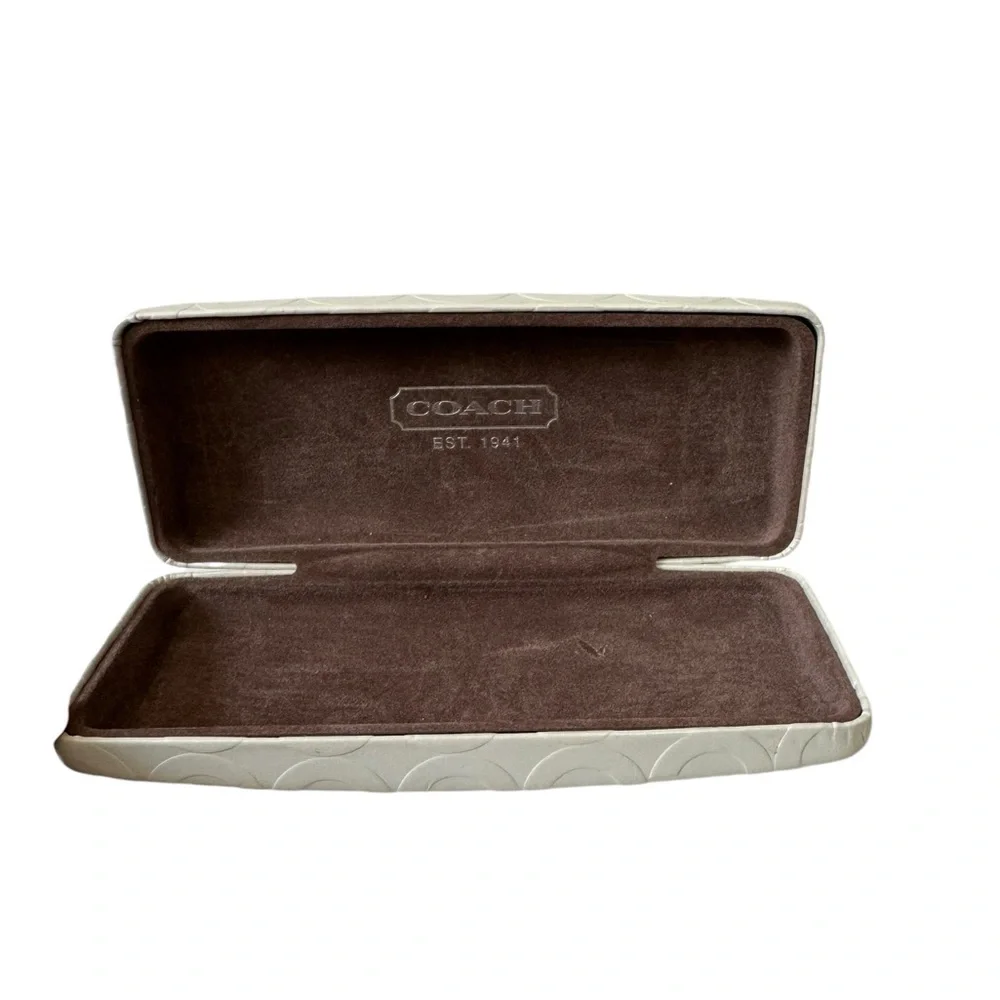 Coach Embossed Hard‎ Glasses Case in Putty